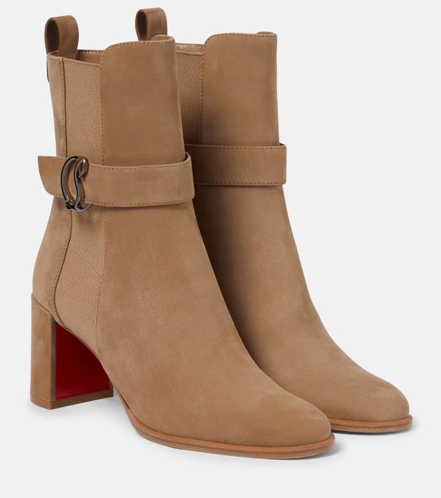 Christian Louboutin CL Chelsea Booty suede ankle boots Cover