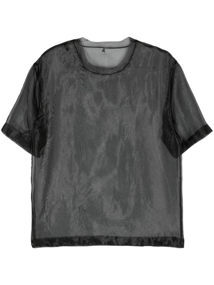 Patrizia Pepe sheer organza T-shirt - Black Cover