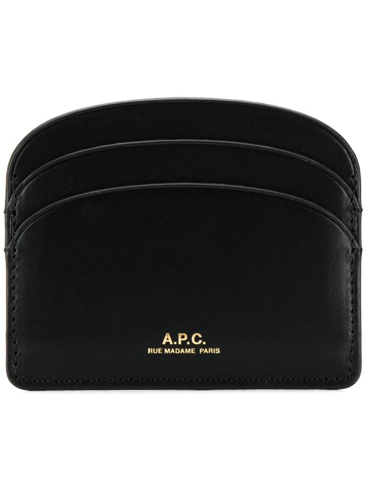 A.P.C. logo-stamp cardholder - Black Cover