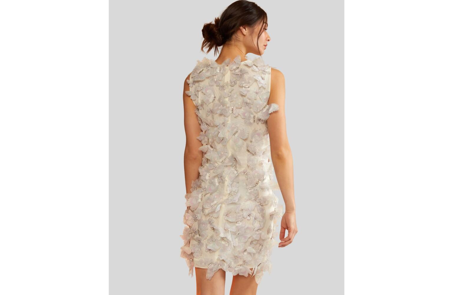 Cynthia Rowley Butterfly Embellished Dress in Ivory Cover