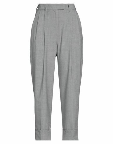 Pt Torino Woman Pants Grey Virgin Wool, Elastane Cover