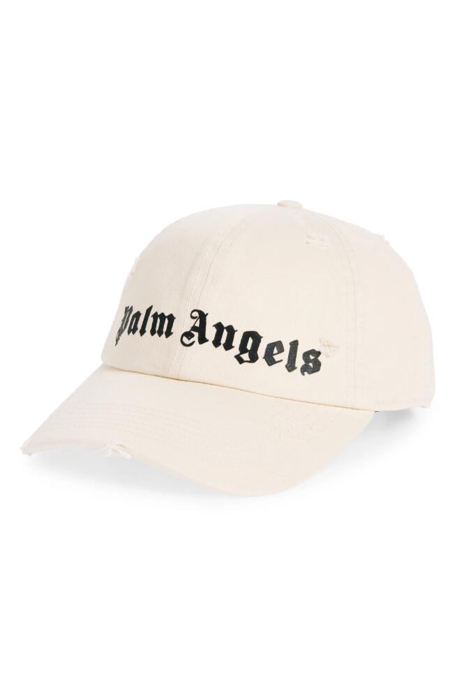 Palm Angels Logo Baseball Cap in Off White Black Cover