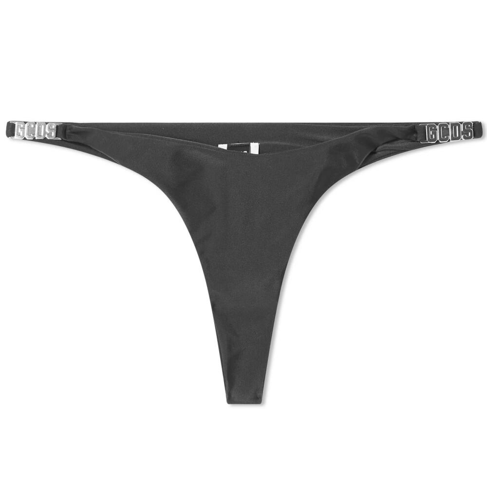 GCDS Women's Logo Bikini Bottom in Nero Cover