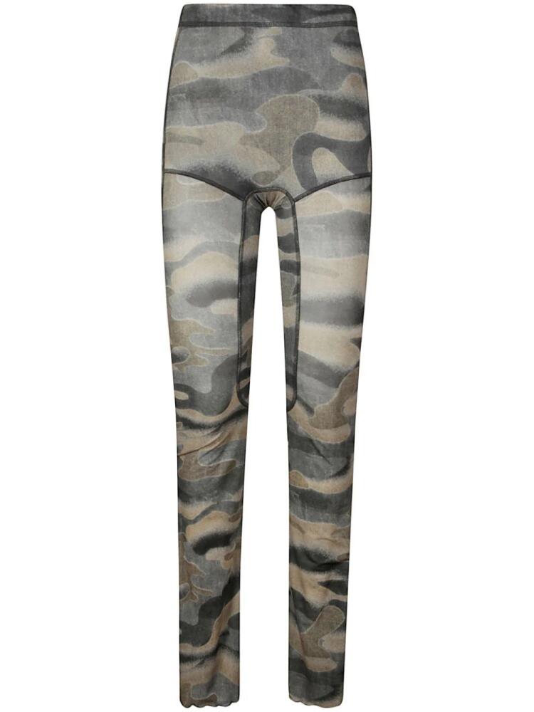 KNWLS camouflage-print flared trousers - Grey Cover