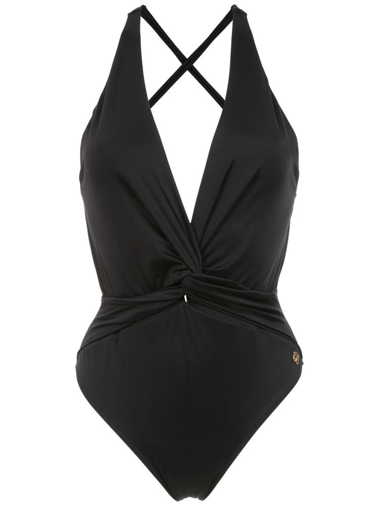 Brigitte halterneck swimsuit - Black Cover