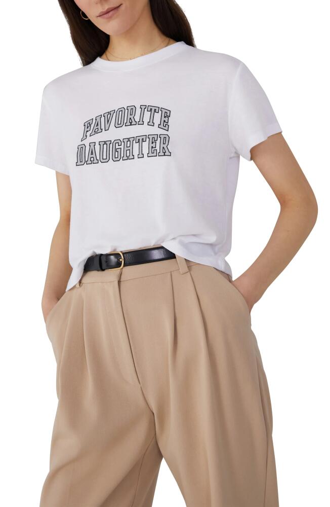 Favorite Daughter Collegiate Crop Graphic Tee in White Cover