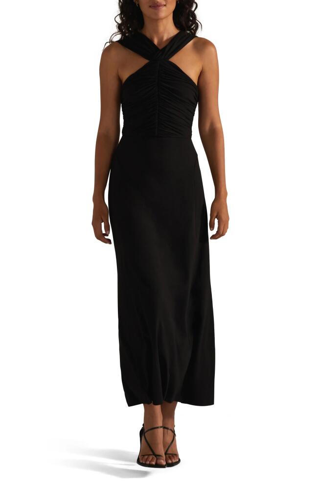 Favorite Daughter The Vivien Ruched Dress in Black Cover