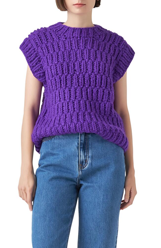 English Factory Chunky Cap Sleeve Sweater in Purple Cover