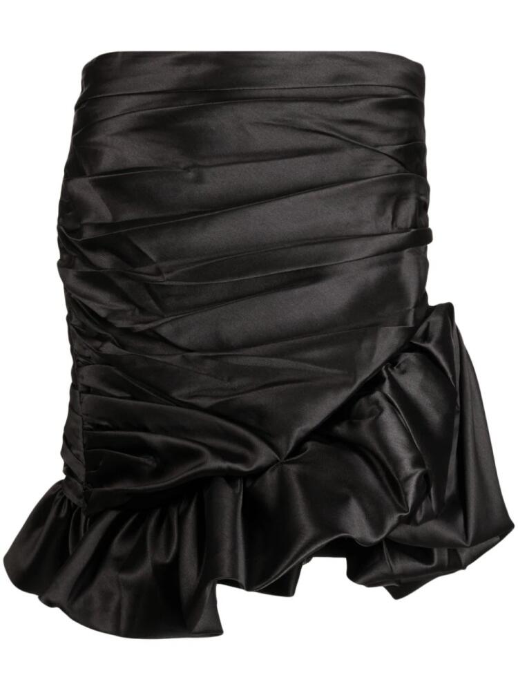 Edward Achour Paris ruffled satin skirt - Black Cover