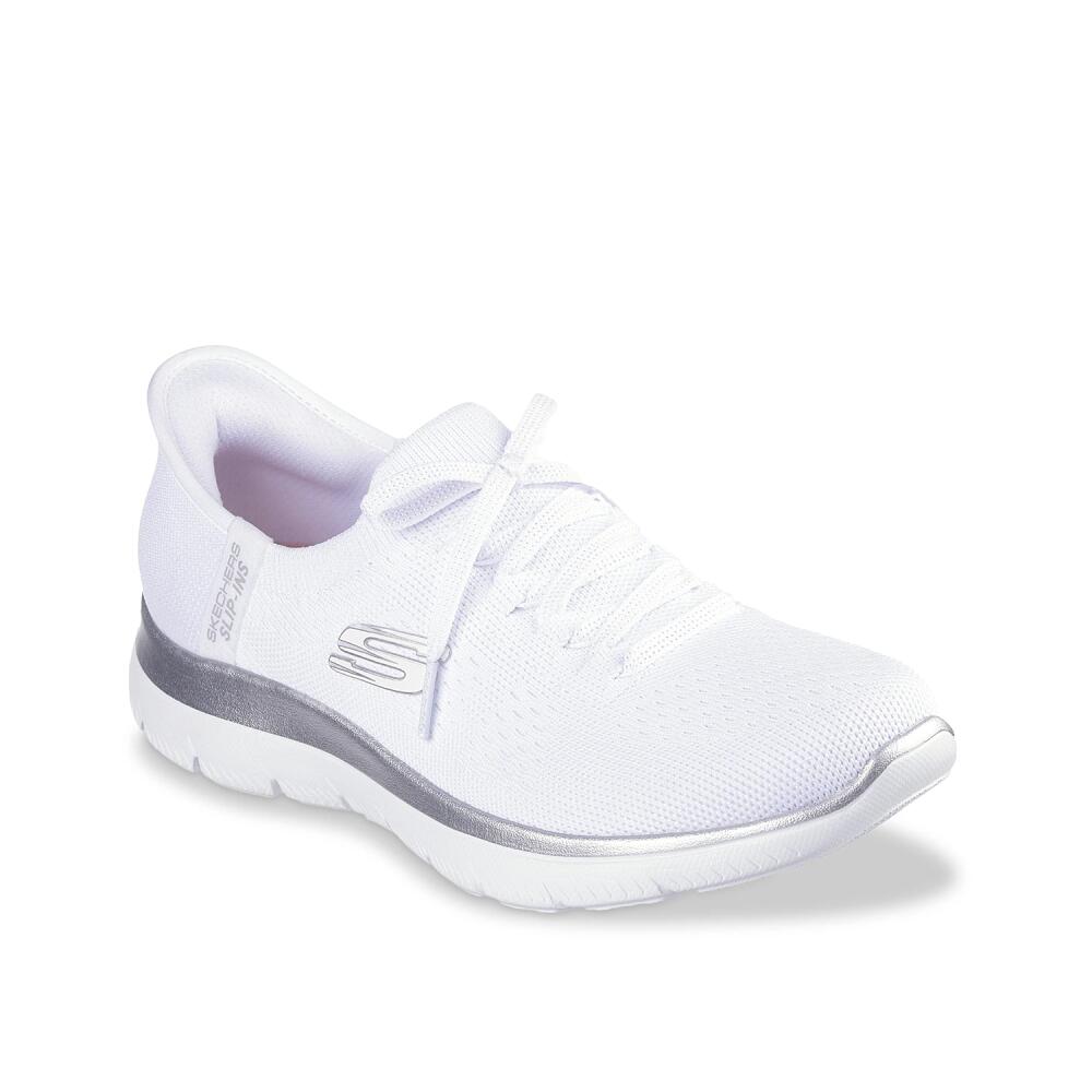 Skechers Hands Free SlipIns Summits Night Chic Sneaker | Women's | White Cover