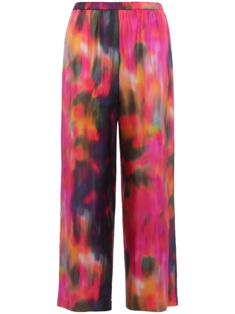 ERES abstract-pattern silk trousers - Pink Cover