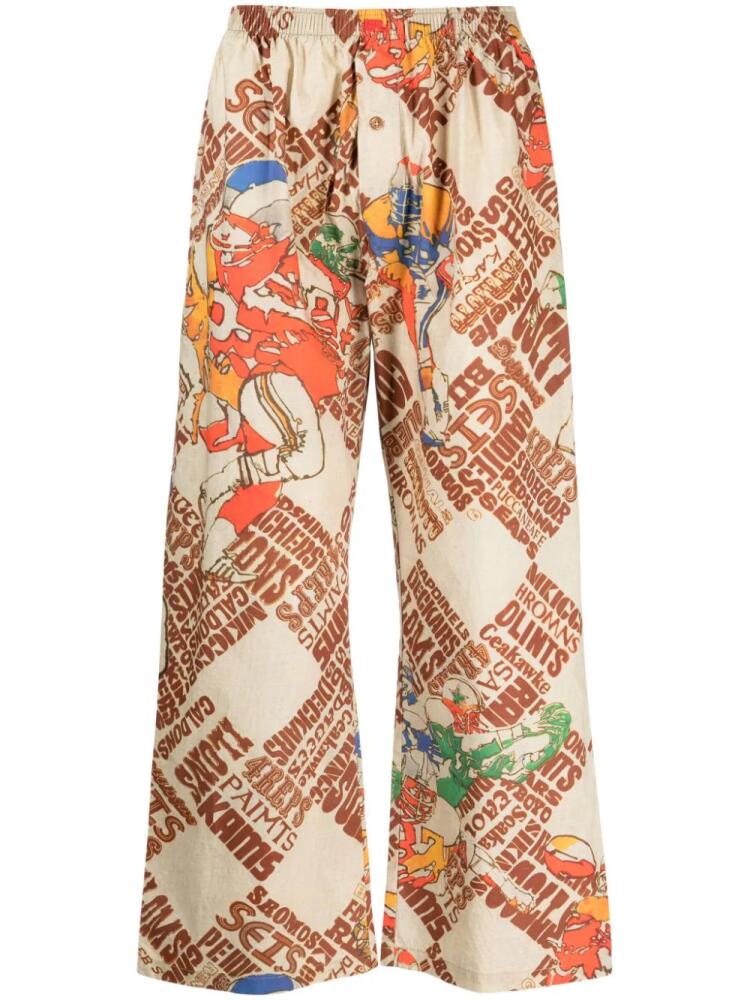 ERL printed cropped trousers - Brown Cover