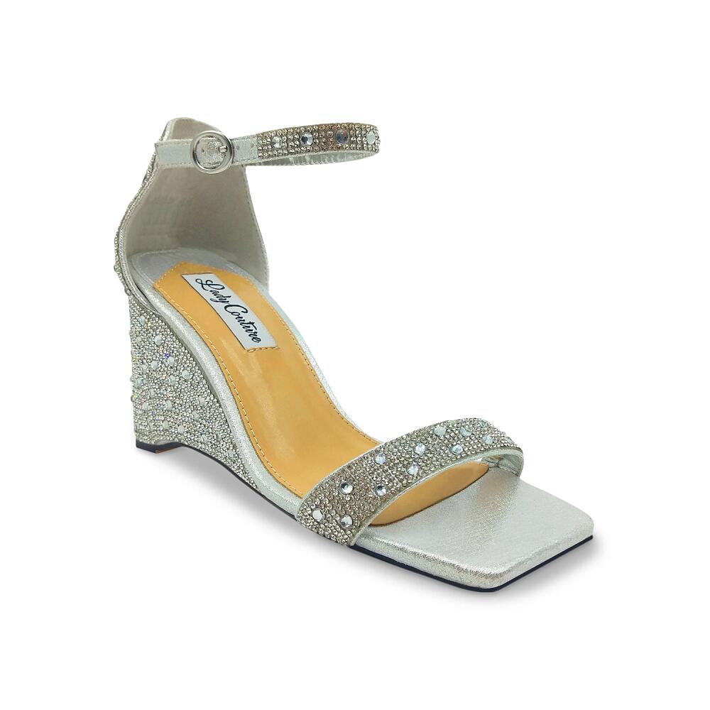 Lady Couture Kloe Wedge Sandal | Women's | Silver Metallic Cover