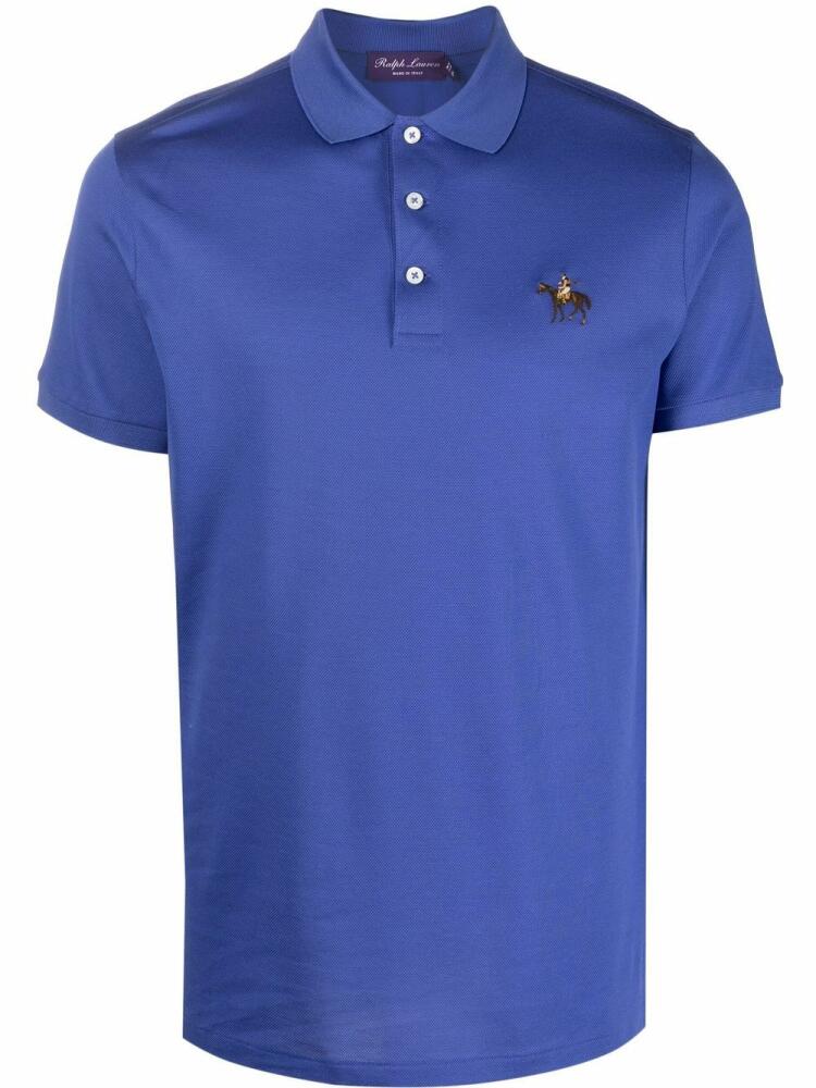 Ralph Lauren Purple Label embroidered logo polo shirt - Blue Cover