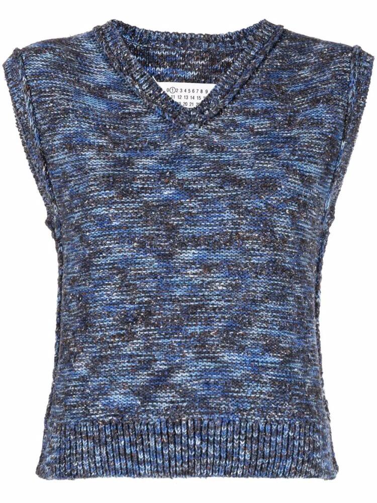 Maison Margiela melange-knit vest - Blue Cover