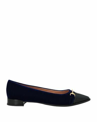 Status Woman Ballet flats Midnight blue Leather, Textile fibers Cover