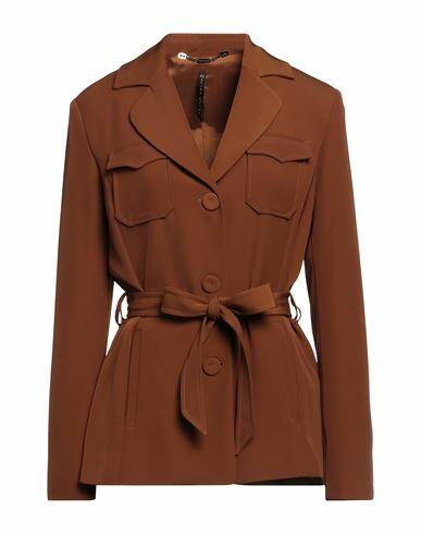 Manila Grace Woman Blazer Brown Polyester, Elastane Cover