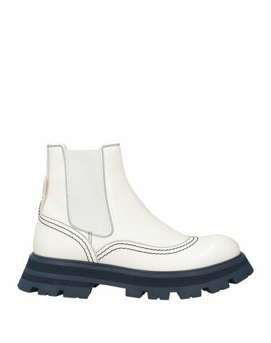 Alexander Mcqueen Woman Ankle boots White Soft Leather Cover