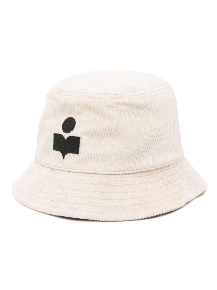 ISABEL MARANT logo-embroidered ribbed bucket hat - Neutrals Cover