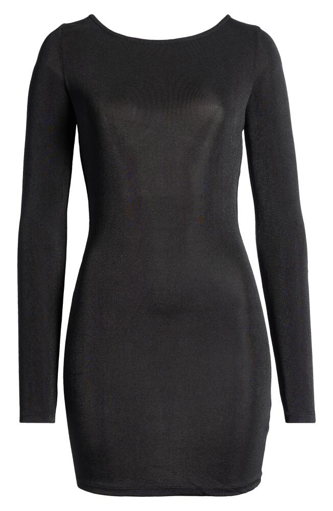 Free People Call Me Later Long Sleeve Minidress in Black Cover