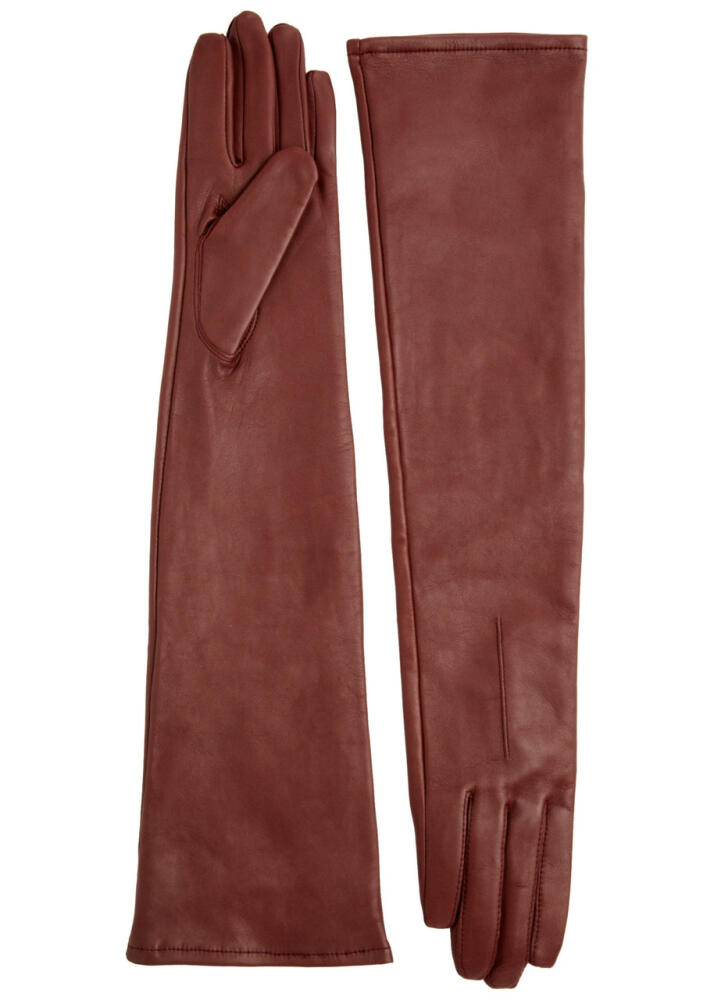 Dents Mia Leather Long Gloves - Burgundy Cover