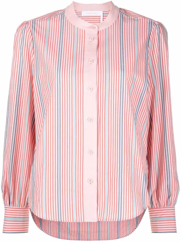 See by Chloé collarless striped shirt - Red Cover