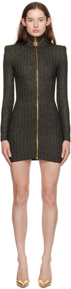 Balmain Black & Gold Zip Dress Cover