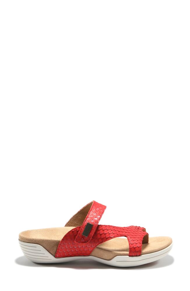 Hälsa Footwear Hälsa Darline Asymmetrical Slide Sandal in Red Leather Cover