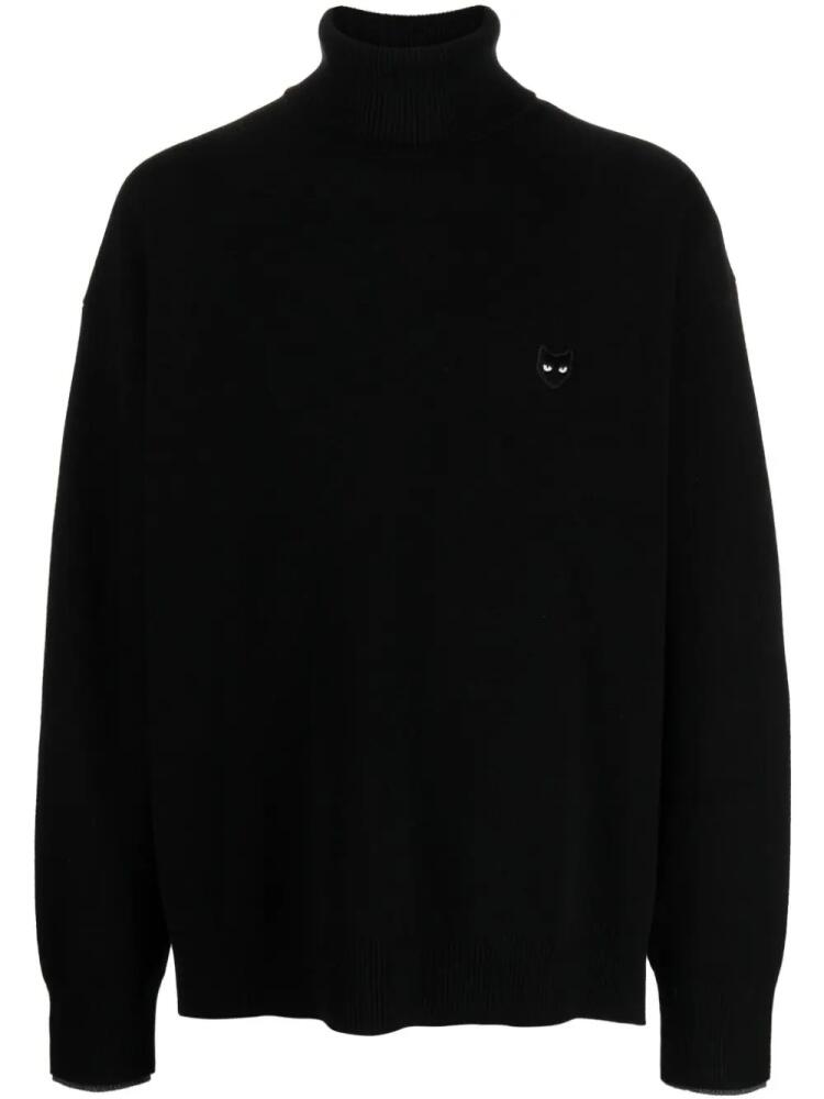 ZZERO BY SONGZIO Panther-embroidered high-neck jumper - Black Cover