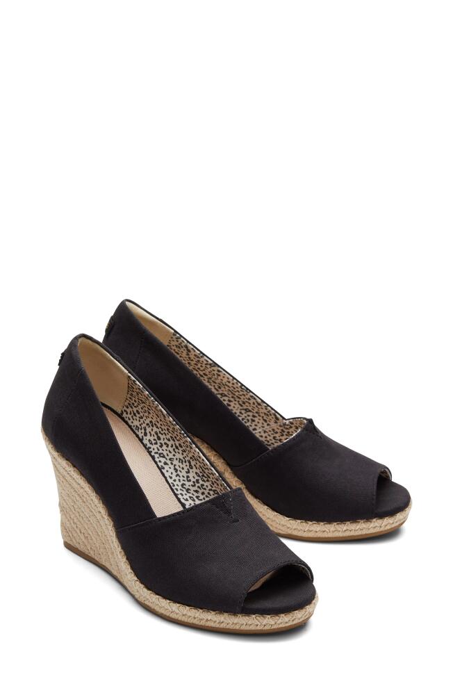 TOMS Michelle Espadrille Wedge Sandal in Black Cover