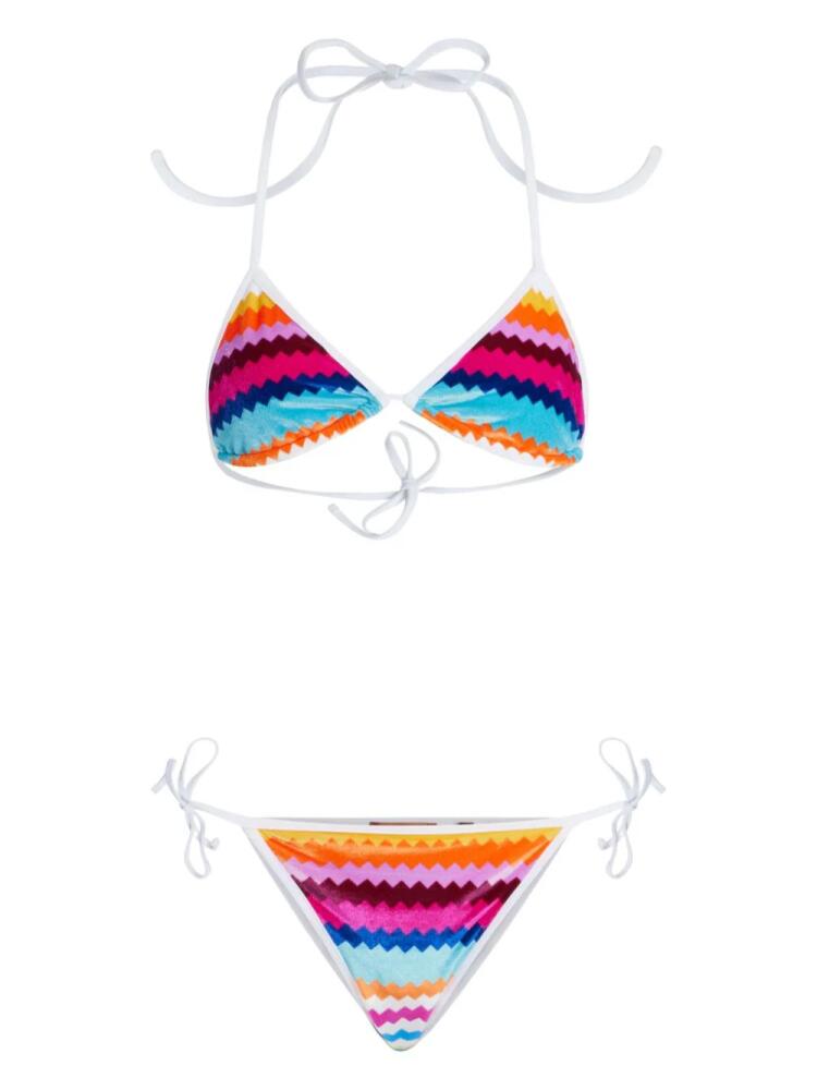 Missoni zigzag-print triangle bikini - Blue Cover