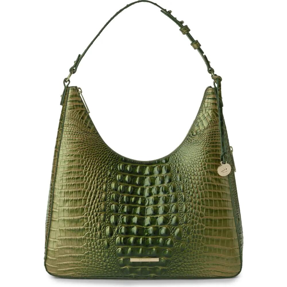 Brahmin Tabitha Croc Embossed Leather Shoulder Bag in Matcha Green Cover