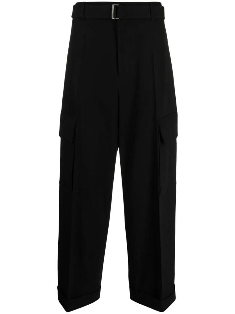 SONGZIO turn-up wide-leg trousers - Black Cover