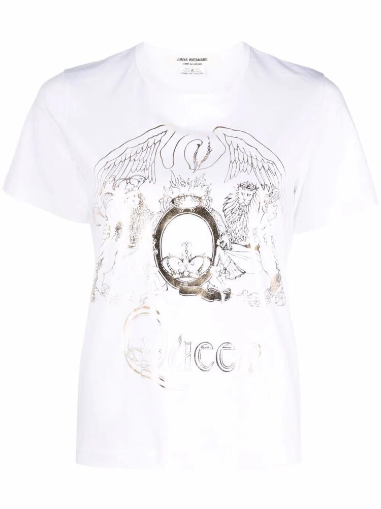 Junya Watanabe graphic-print round-neck T-shirt - White Cover