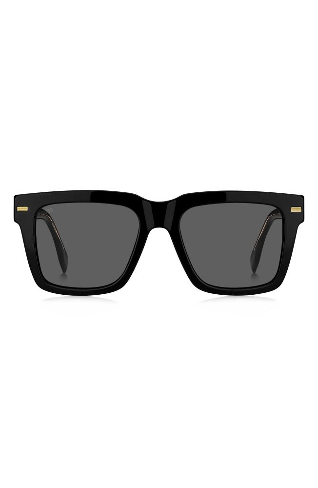 BOSS 53mm Rectangular Sunglasses in Black Cover