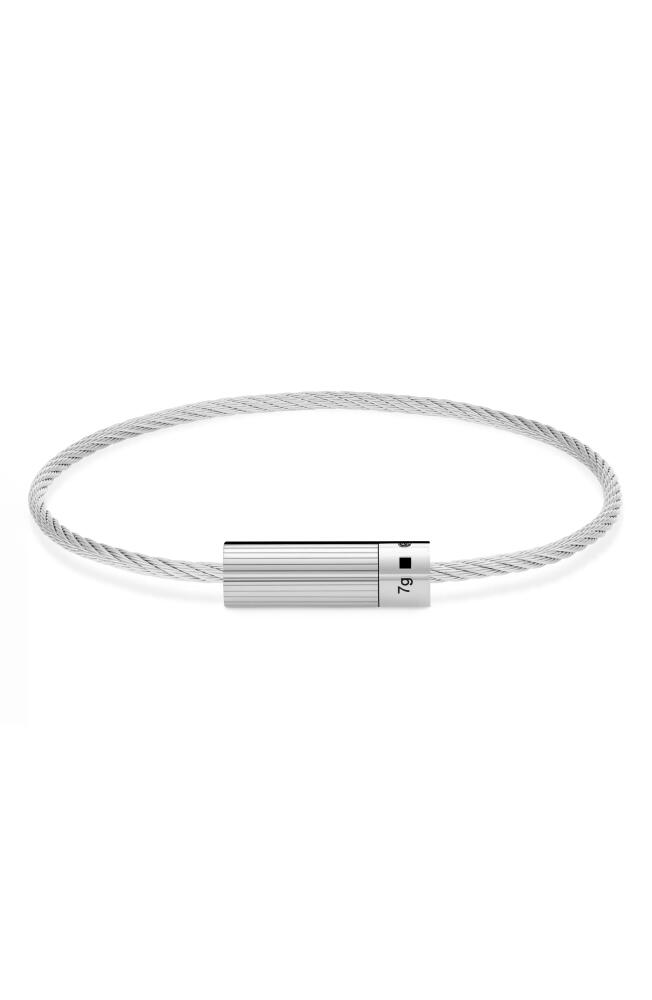 le gramme 7G Polished Sterling Silver Horizontal Engraving Cable Bracelet Cover