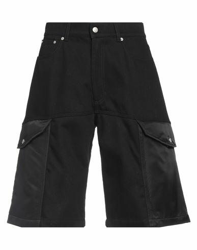 Alexander Mcqueen Man Shorts & Bermuda Shorts Black Cotton, Polyamide, Calfskin Cover