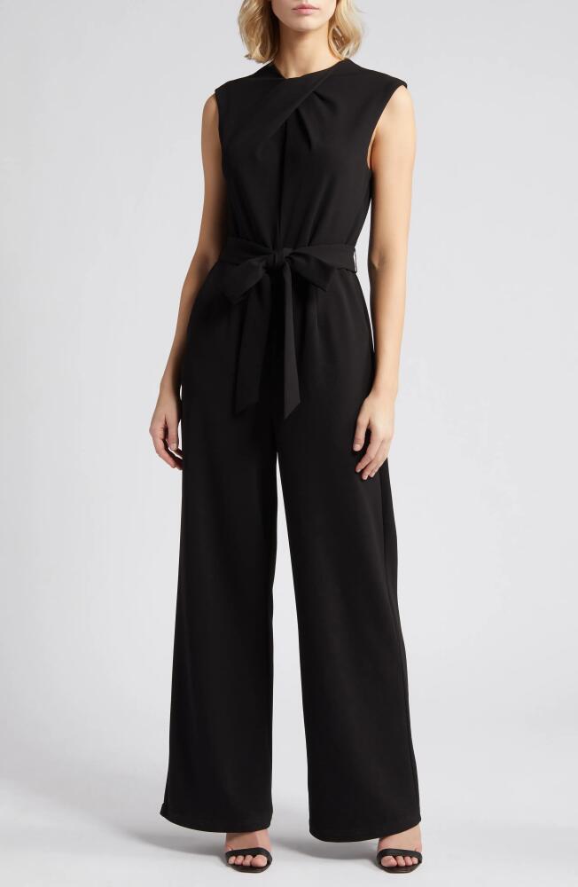 Tahari ASL Twist Neck Sleeveless Jumpsuit in Black Cover