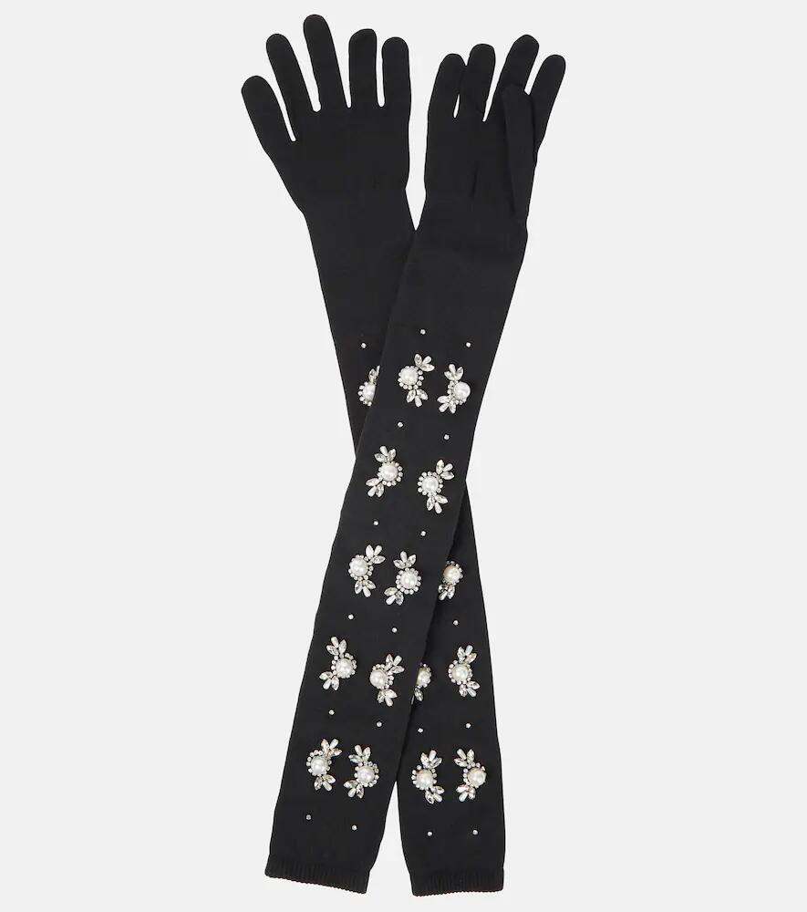 Simone Rocha Embellished knit gloves Cover