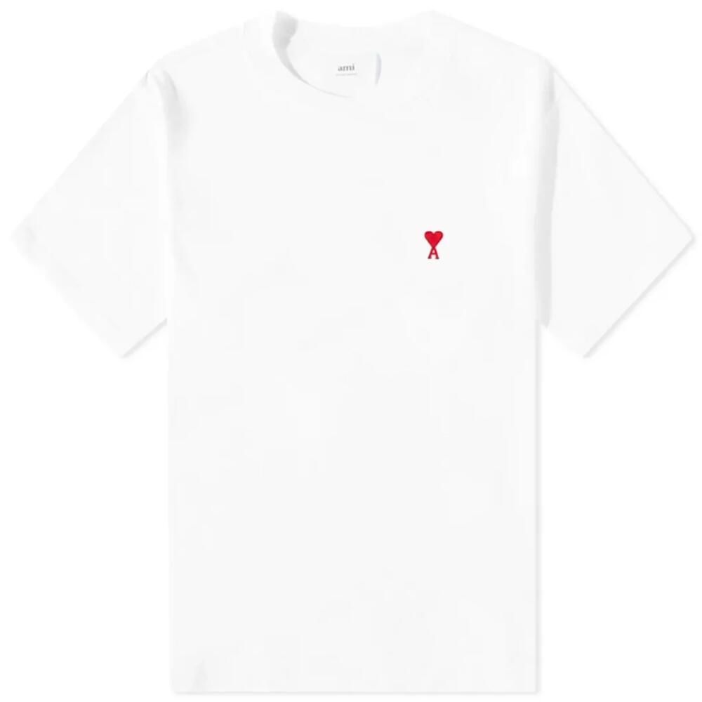 AMI Paris Men's AMI Small A Heart T-Shirt in White Cover