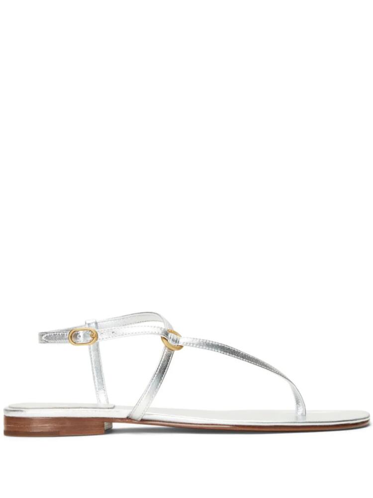 Polo Ralph Lauren thong-strap leather sandals - Silver Cover