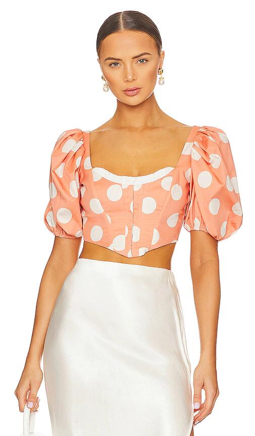 For Love & Lemons Yasmin Blouse in Peach Cover