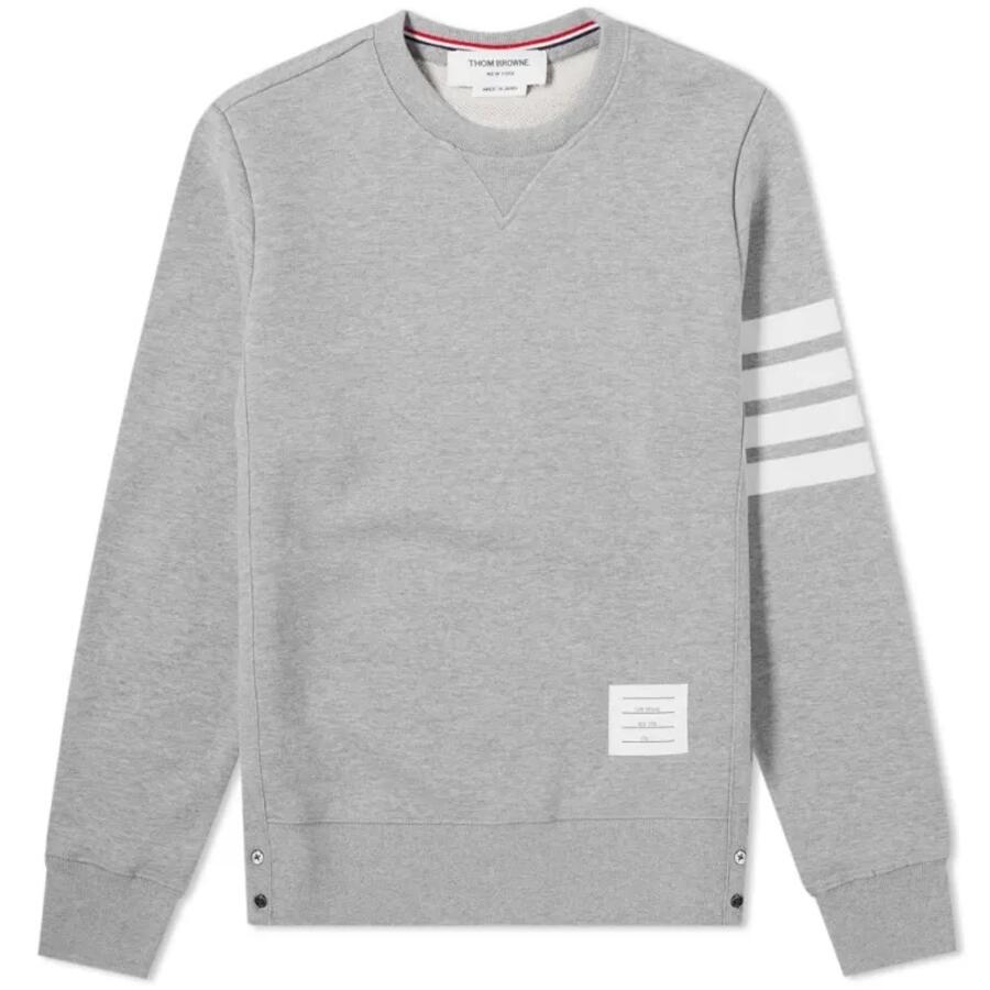 Thom Browne Light Grey 4-Bar Loopback Cotton Sweatshirt Cover