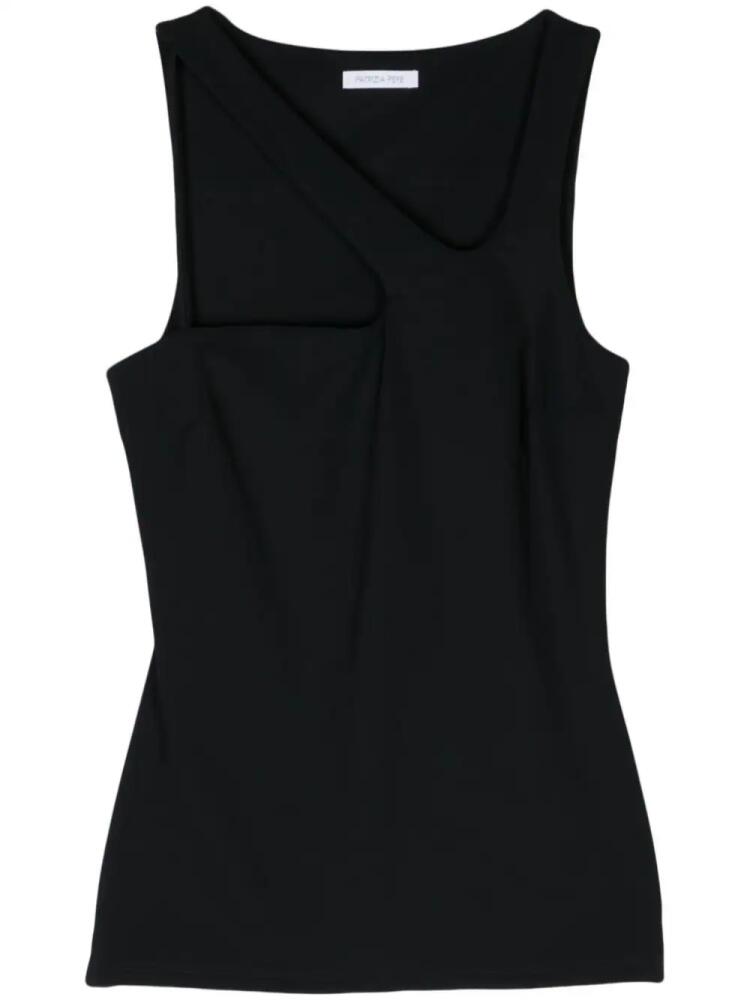 Patrizia Pepe asymmetric-neck tank top - Black Cover