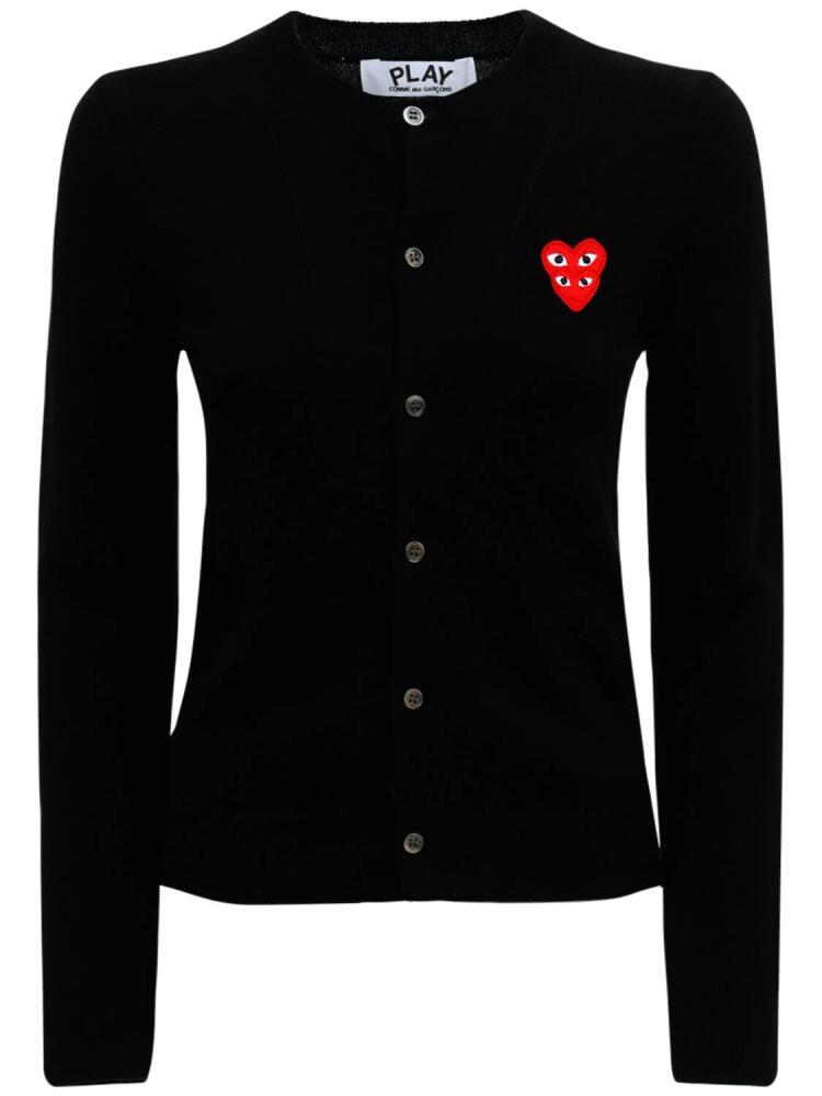 COMME DES GARÇONS PLAY Embroidered Red Heart Wool Cardigan Cover