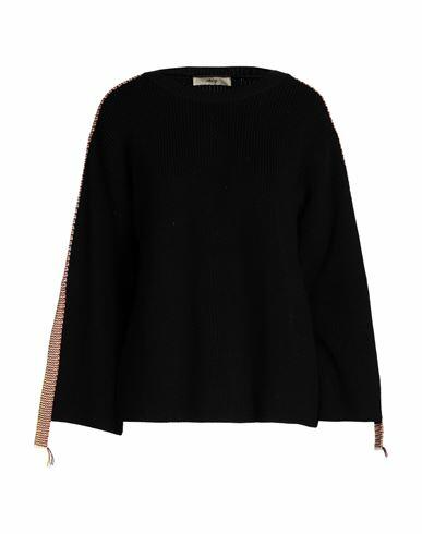 Akep Woman Sweater Black Merino Wool, Acrylic Cover