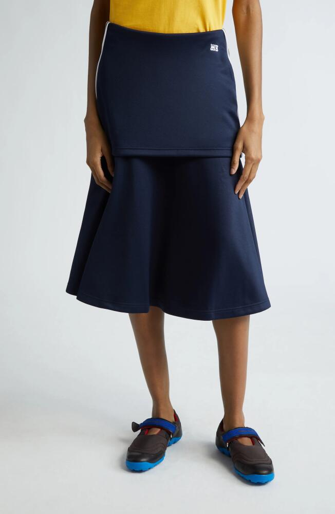 Wales Bonner Mantra Layered Midi Skirt in Navy Cover