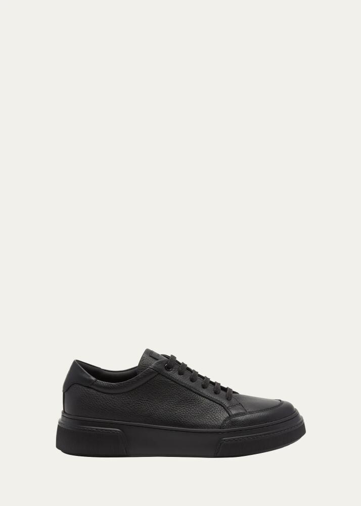 Giorgio Armani Men's Platform Leather Low-Top Sneakers Cover