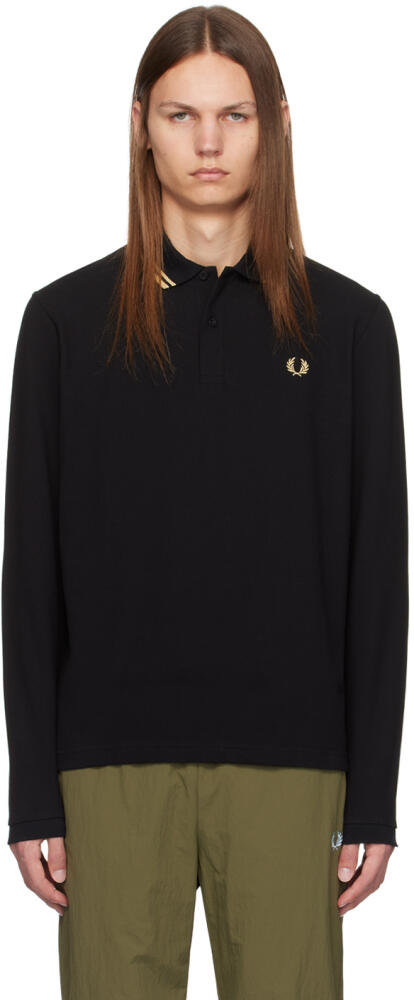 Fred Perry Black Twin Tipped Long Sleeve Polo Cover