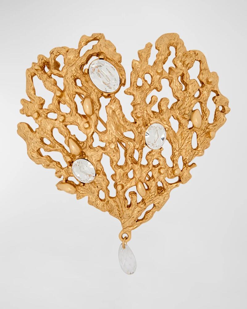 Oscar de la Renta Coral Heart Brooch Cover